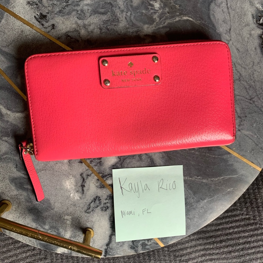 Hot pink Kate spade wallet